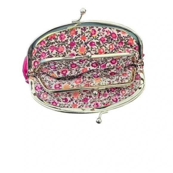 Women's Pink Life Is Good Enjoy The Little Things Floral Embordried Duffle Bag - Picture 5 of 7